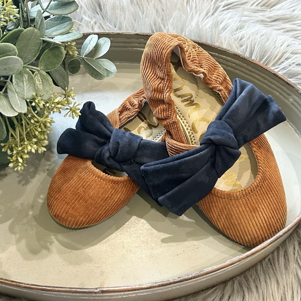 Sam Edelman Felicity‎ Mary Jane Girls Flats Size 1Y  Mustard/Navy